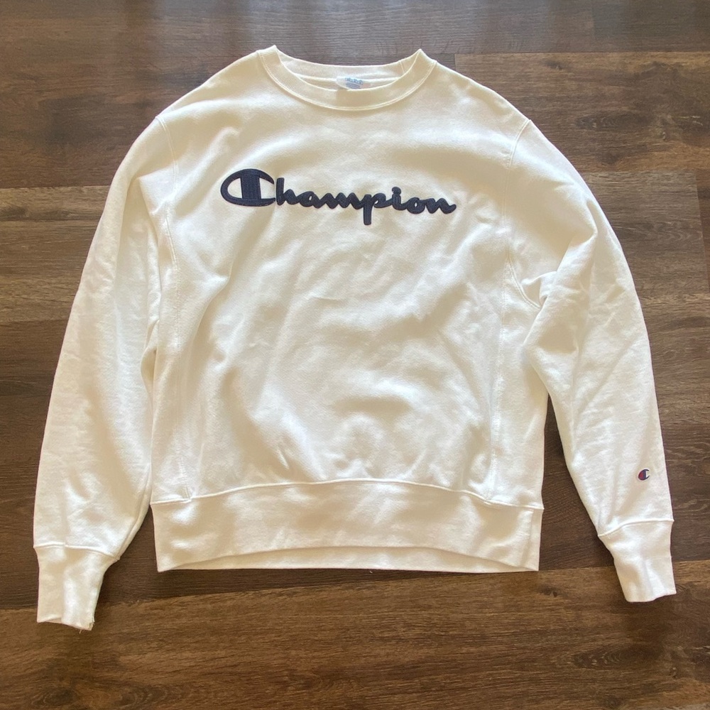 Champion Men's White Crewneck Sweater